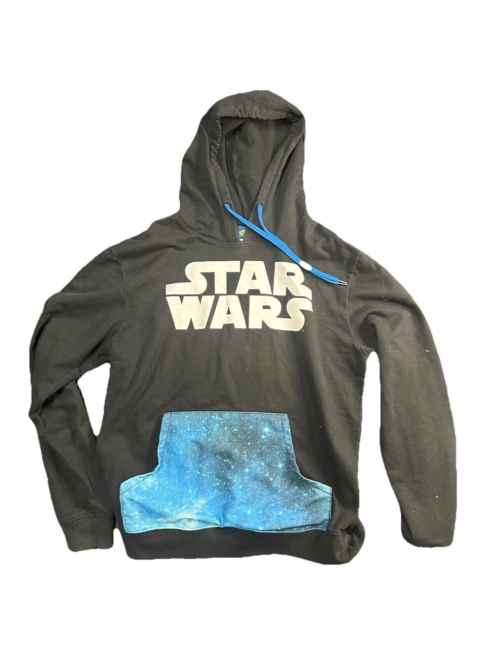 Star Wars Galaxy Pocket Hoodie Mens Large Black Pullover Sweatshirt